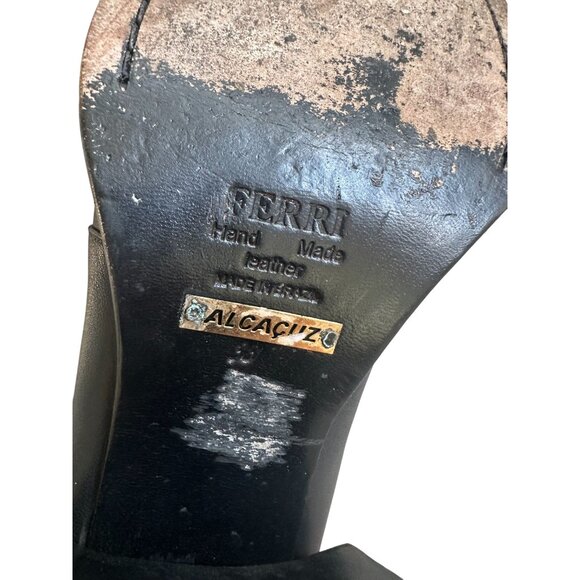 ALCACUZ Women's Black Leather RIding Style Boots Size 38 / US 8 - Picture 6 of 9